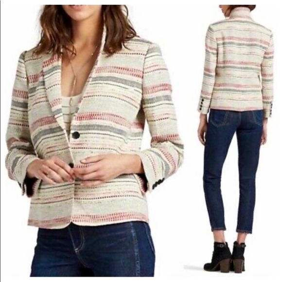 Lucky Brand Tweed Stripe Schoolboy Blazer Jacket - Picture 10 of 13